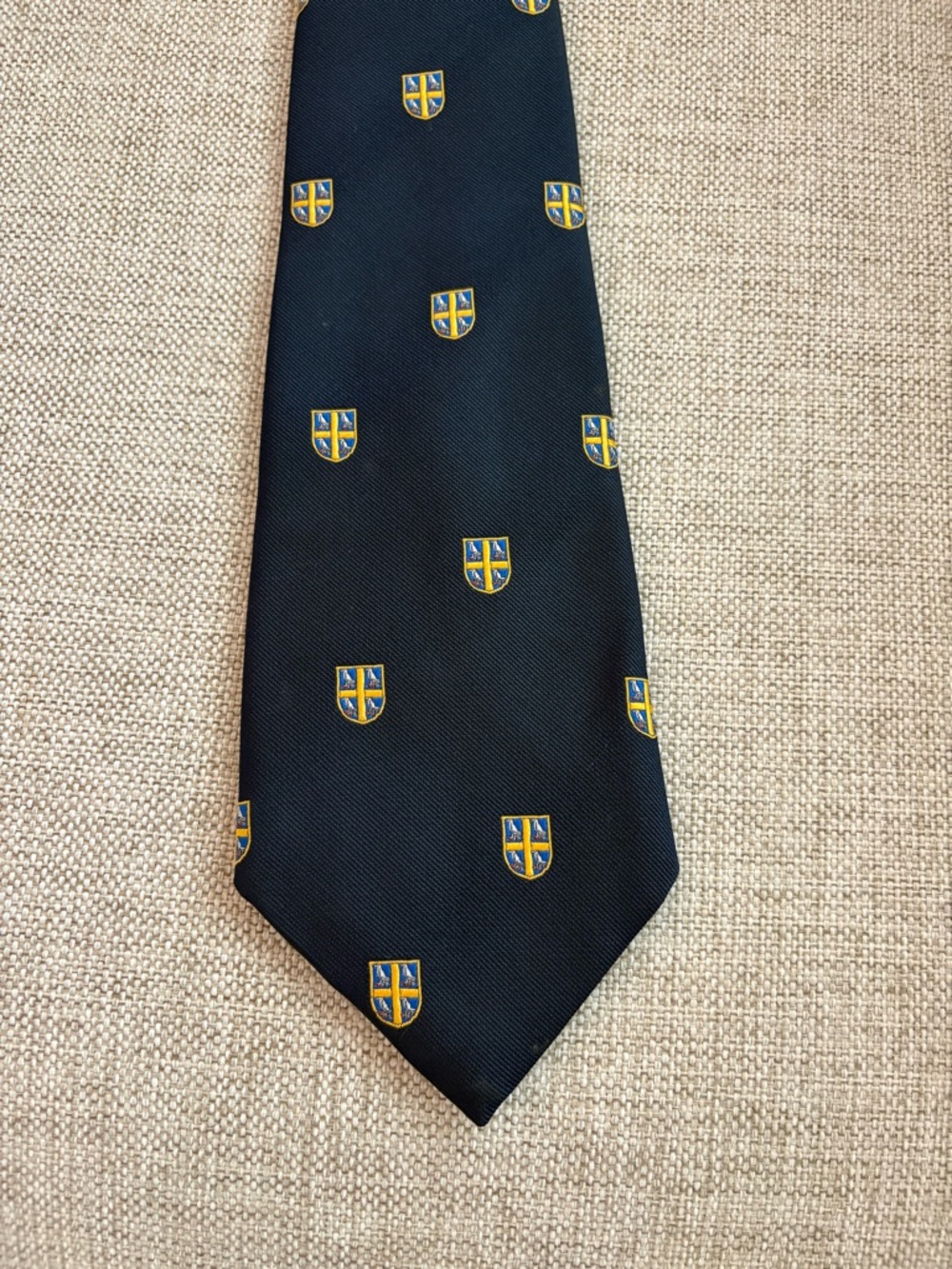 Vintage Browns of Bermuda Crest Tie • Navy Club Preppy • Made in Great Britain